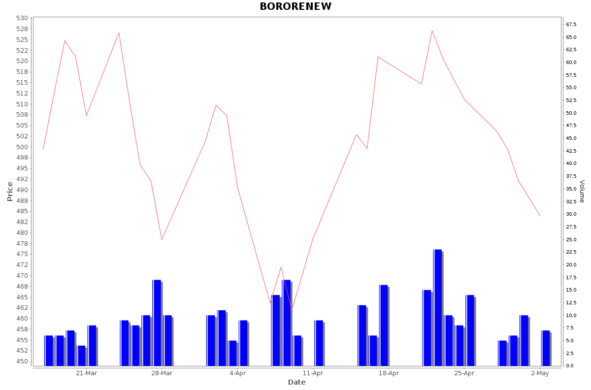 BORORENEW Daily Price Chart NSE Today