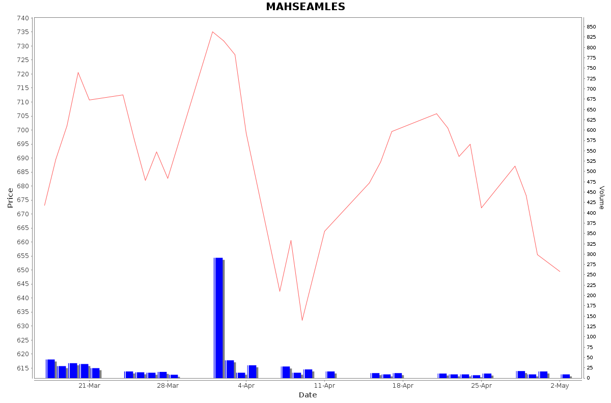 MAHSEAMLES Daily Price Chart NSE Today