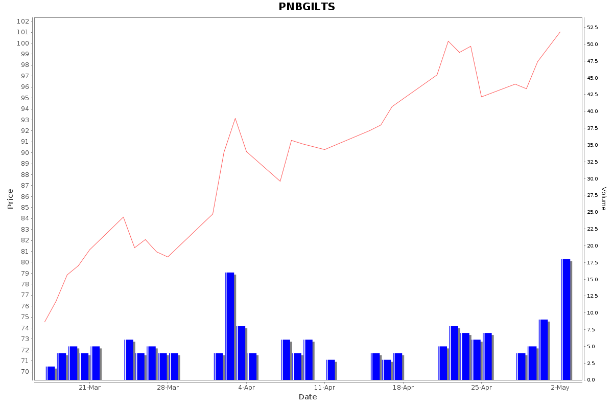PNBGILTS Daily Price Chart NSE Today