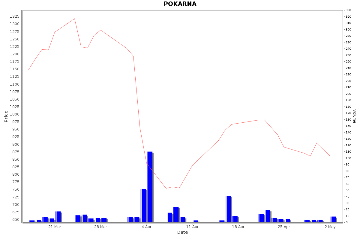 POKARNA Daily Price Chart NSE Today