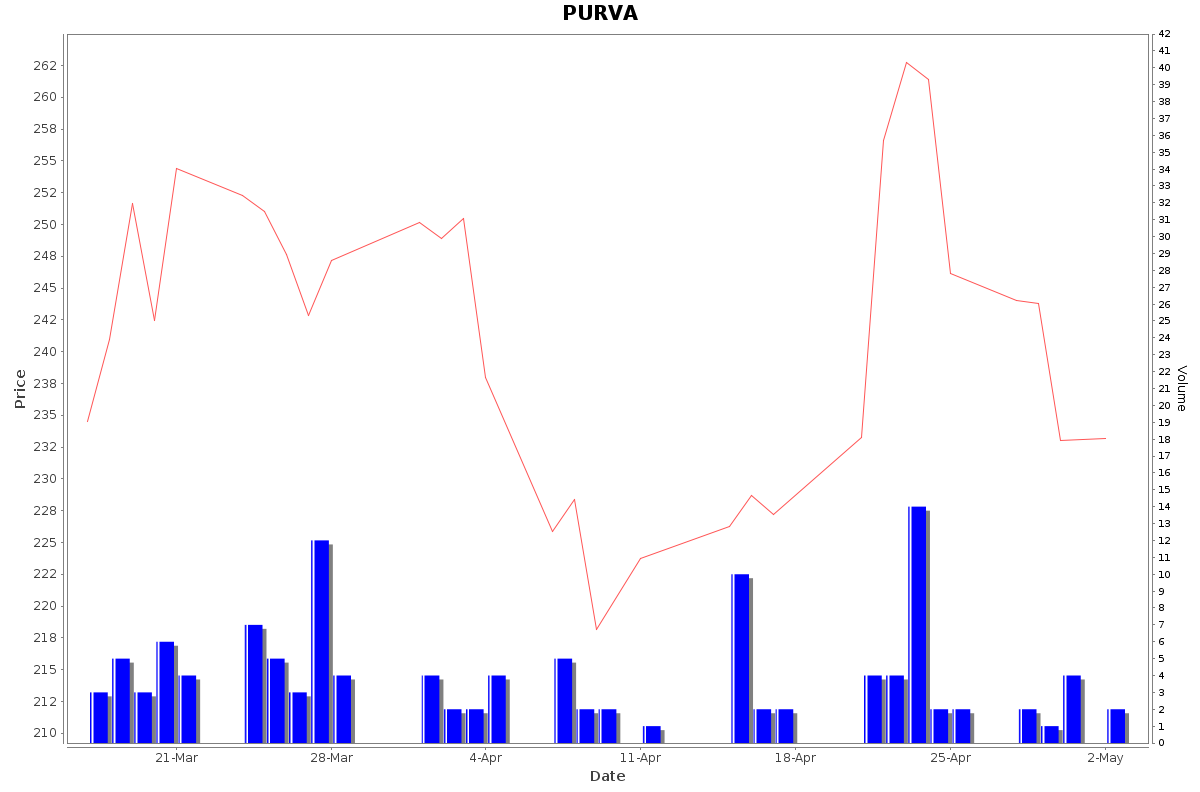PURVA Daily Price Chart NSE Today