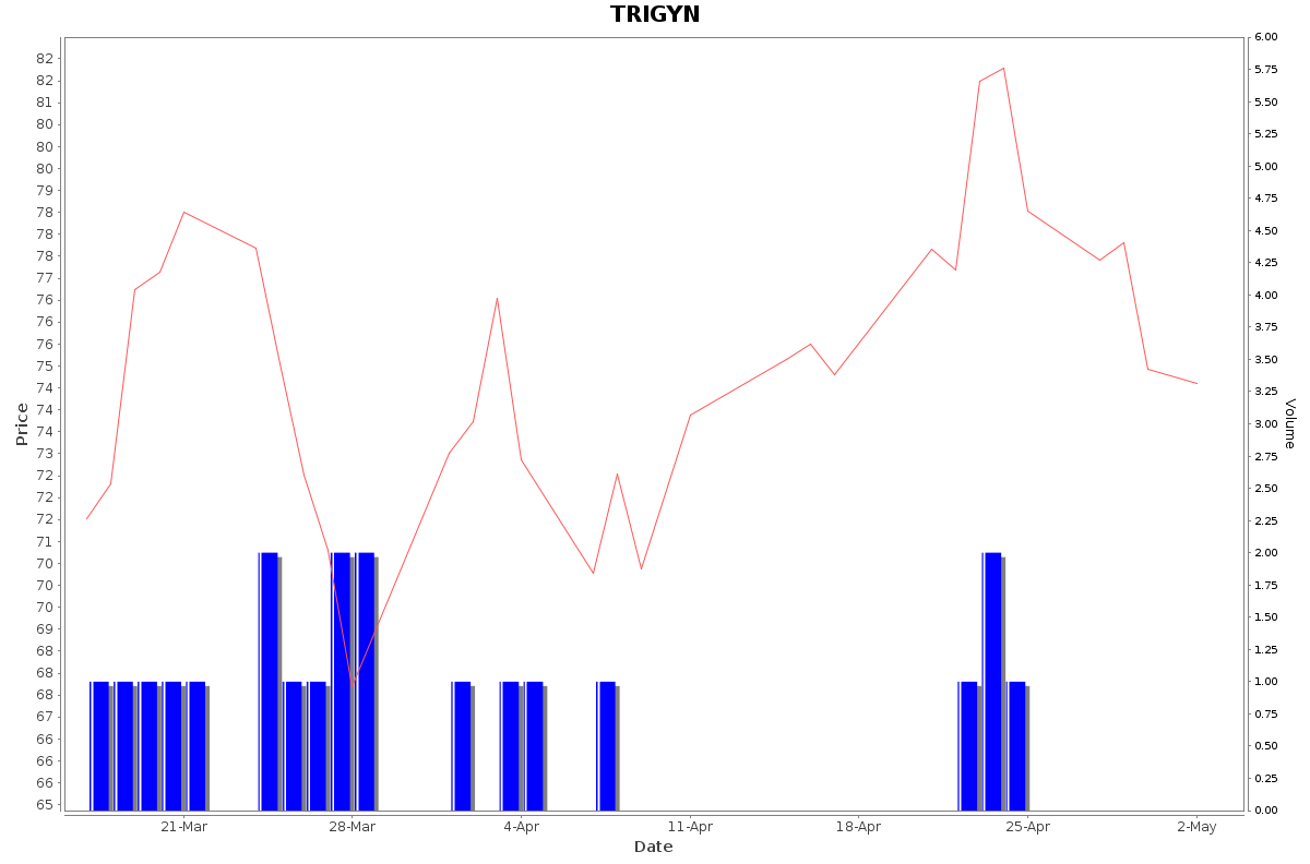 TRIGYN Daily Price Chart NSE Today