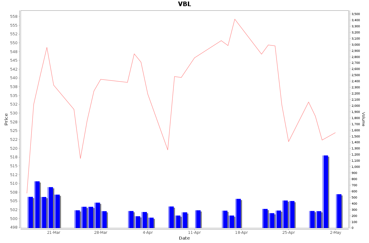 VBL Daily Price Chart NSE Today
