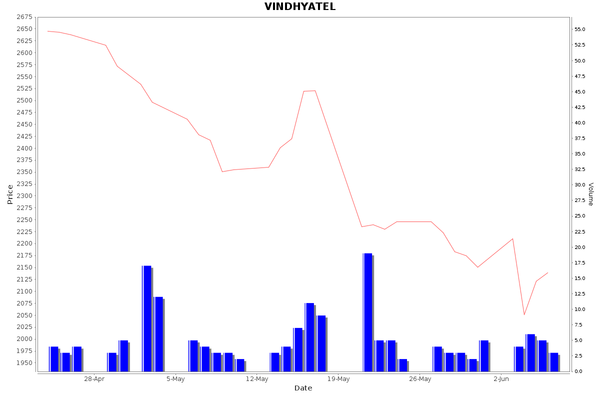 VINDHYATEL Daily Price Chart NSE Today